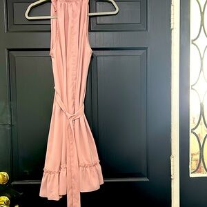 Rose pink dress with tie waste